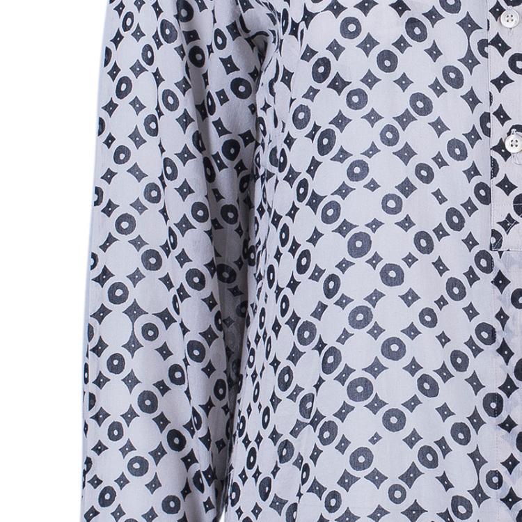 Pre Owned Weekend Max Mara Geometric Print Silk Shirt S