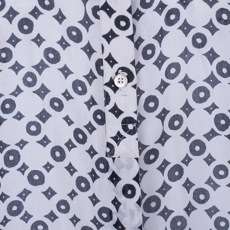 Pre Owned Weekend Max Mara Geometric Print Silk Shirt S