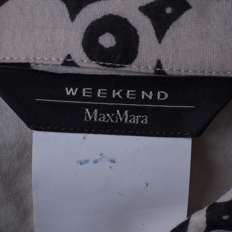 Pre Owned Weekend Max Mara Geometric Print Silk Shirt S