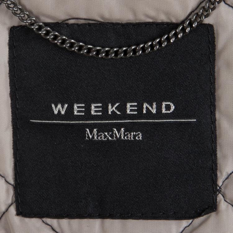 Pre Owned Weekend By Max Mara Navy Blue Sleeveless Quilted Jacket XS