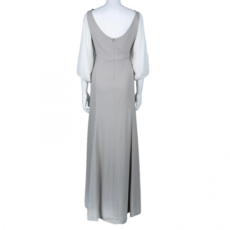 Pre Owned White by Vera Wang Panel Chiffon Gown XXL