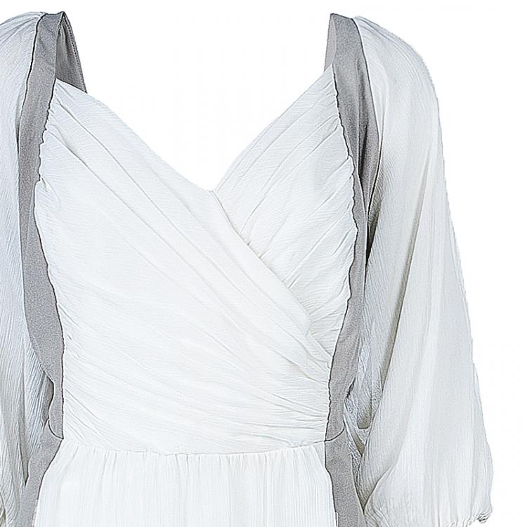 Pre Owned White by Vera Wang Panel Chiffon Gown XXL
