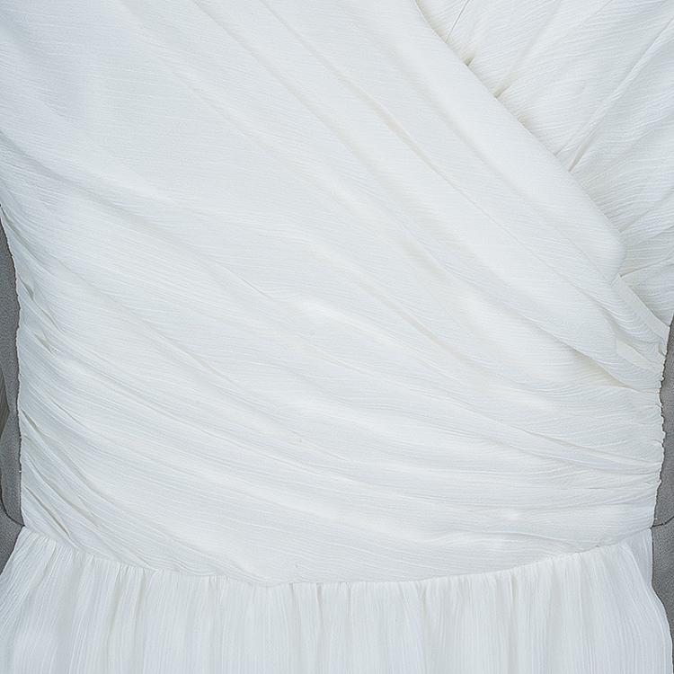 Pre Owned White by Vera Wang Panel Chiffon Gown XXL