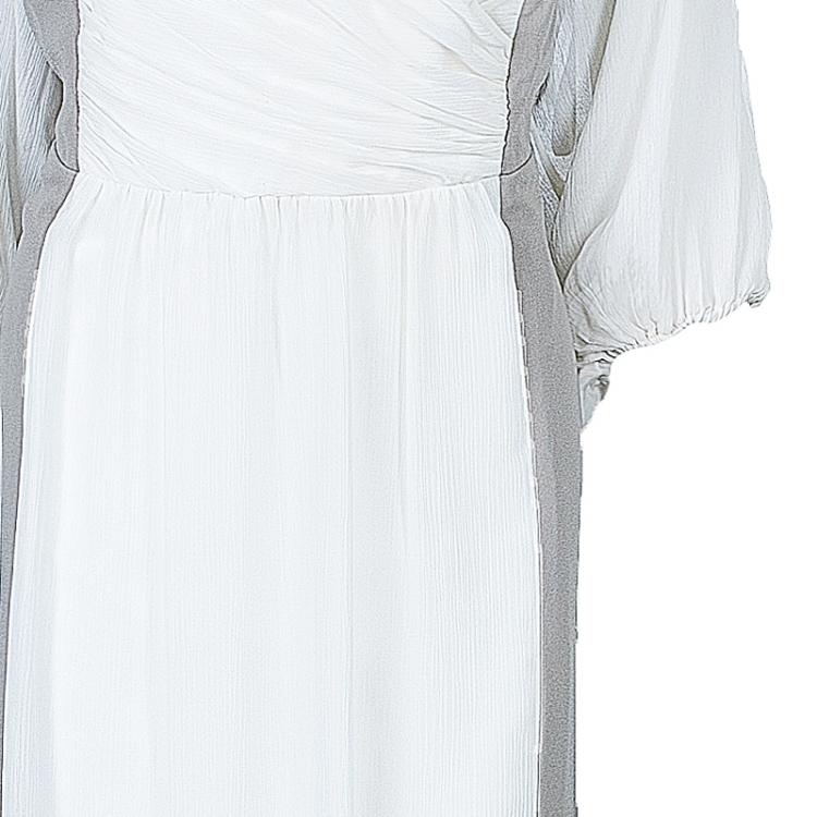 Pre Owned White by Vera Wang Panel Chiffon Gown XXL