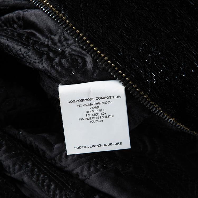 Pre Owned Yves Saint Laurent Shiny Black Quilted Velvet Belted Long Coat M