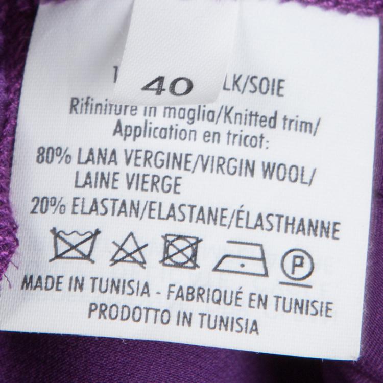 Pre Owned Yves Saint Laurent Purple Satin Rib Trim Sleeveless Dress M