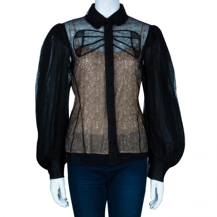مملوكة مسبقًا Zac Posen Black Lace Top M