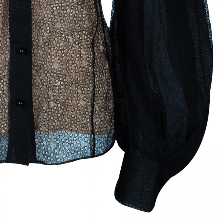 مملوكة مسبقًا Zac Posen Black Lace Top M