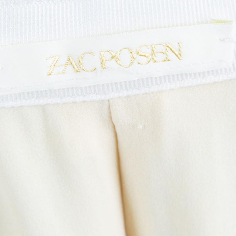 مملوكة مسبقًا Zac Posen White Floral Print Cap Sleeve Top M