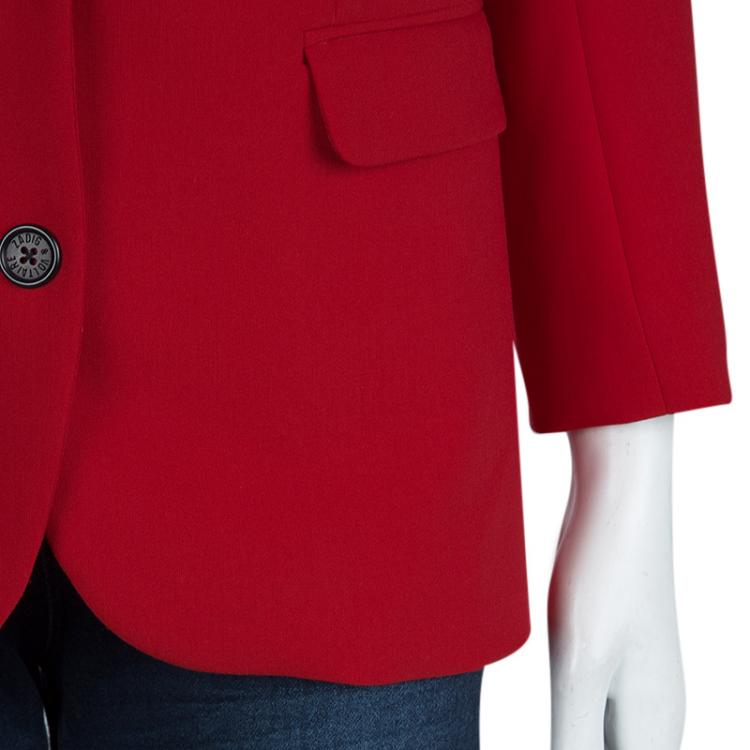 Pre Owned Zadig & Voltaire Red Studded Back Detail Deluxe Blazer S