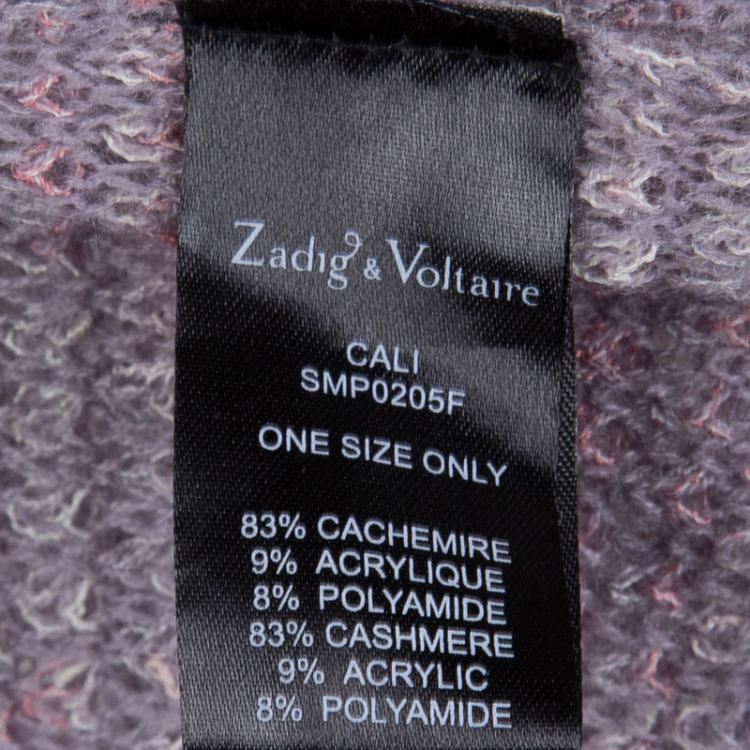 مملوكة مسبقًا Zadig and Voltaire Purple Cashmere Draped Cardigan M