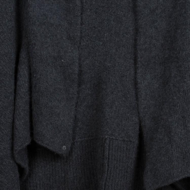 Pre Owned Zadig and Voltaire Grey Cashmere High Low Open Front Cardigan M