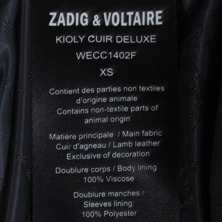 Pre Owned Zadig & Voltaire Deluxe Black Fringe Detail Leather Jacket XS