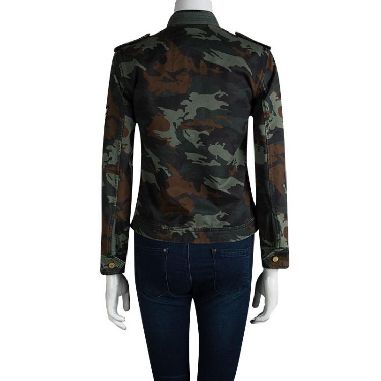 Pre Owned Zadig and Voltaire Kavy Camouflage Zip Front Jacket XS