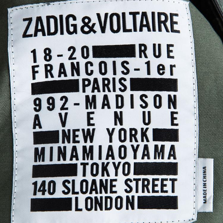 Pre Owned Zadig and Voltaire Kavy Camouflage Zip Front Jacket XS