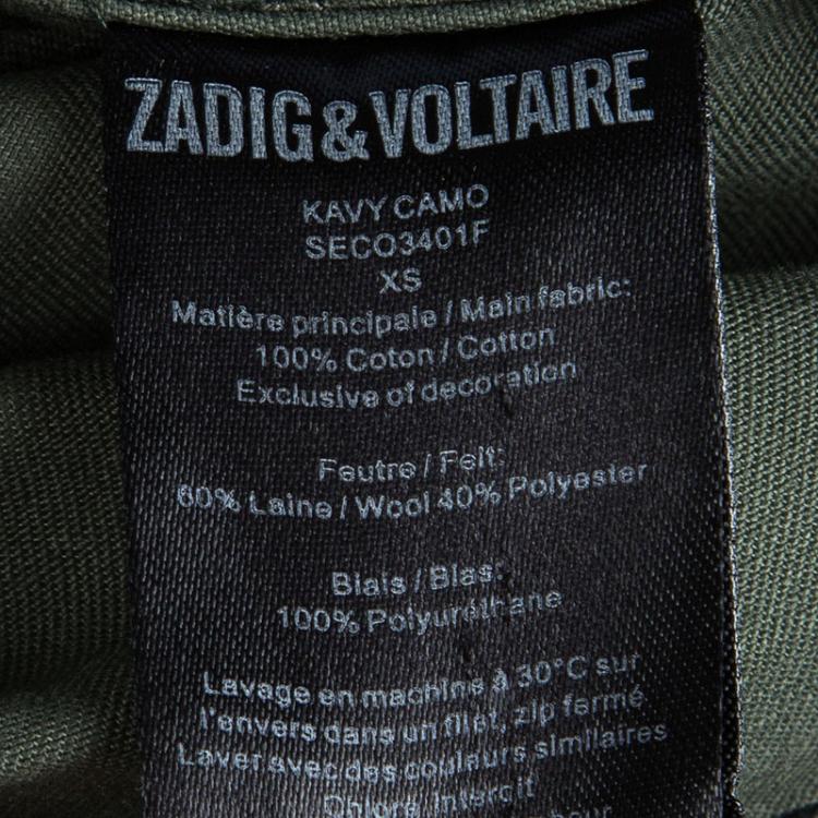 Pre Owned Zadig and Voltaire Kavy Camouflage Zip Front Jacket XS