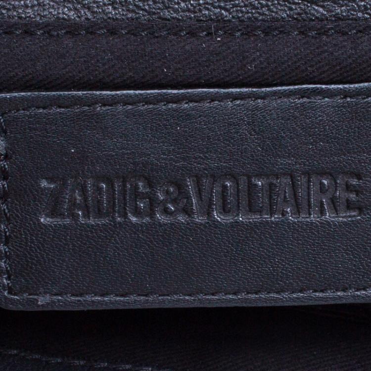 Pre Owned Zadig and Voltaire Black Leather Skinny Love Shoulder Bag