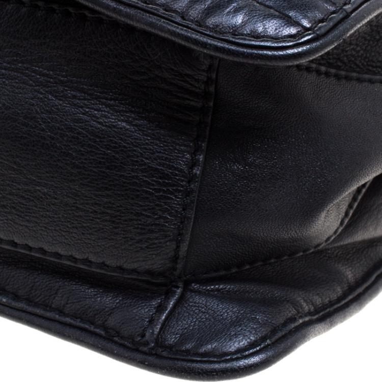 Pre Owned Zadig and Voltaire Black Leather Skinny Love Shoulder Bag