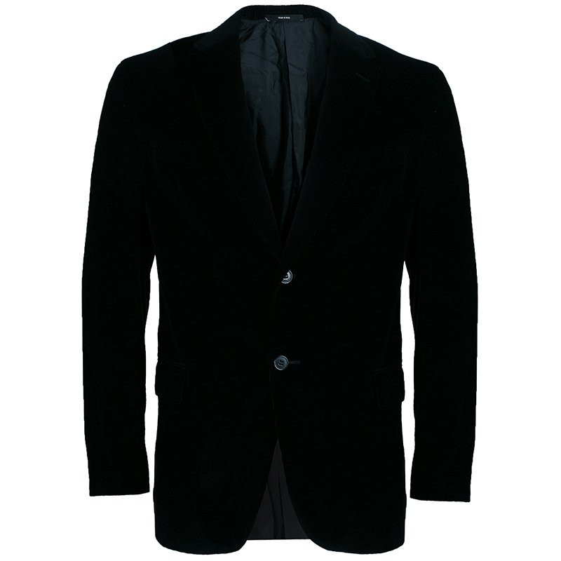 Pre Owned Z Zegna Men's Black Corduroy Blazer L