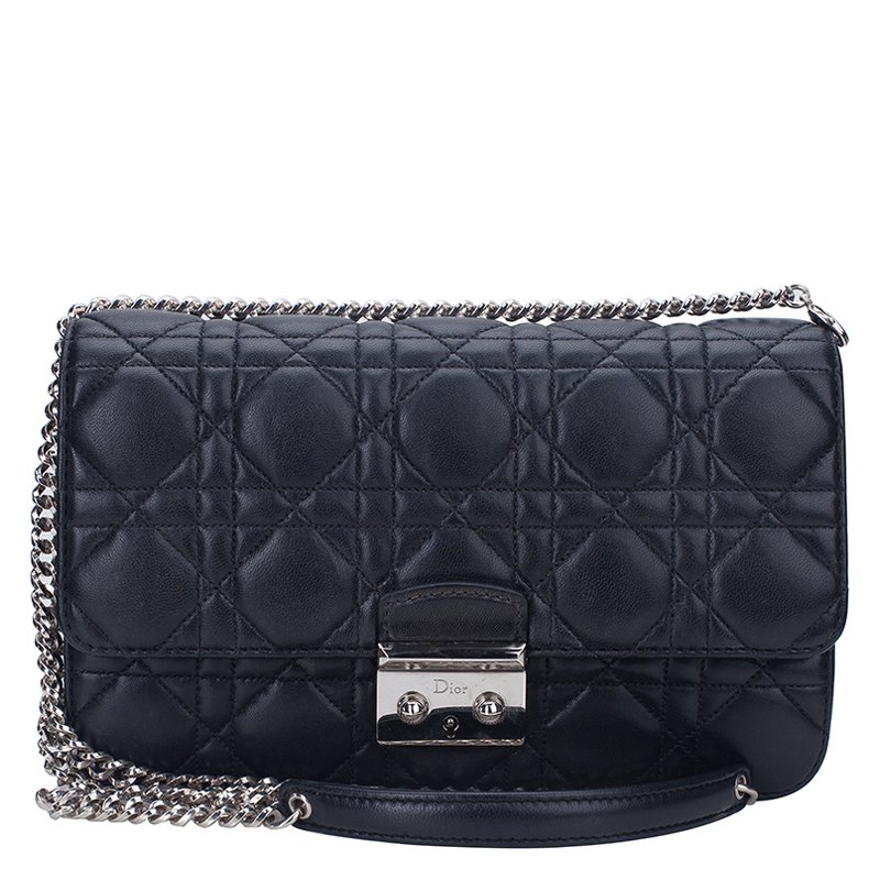 Dior Black Cannage Quilted Calfskin Miss Promenade Pouch Prevnext