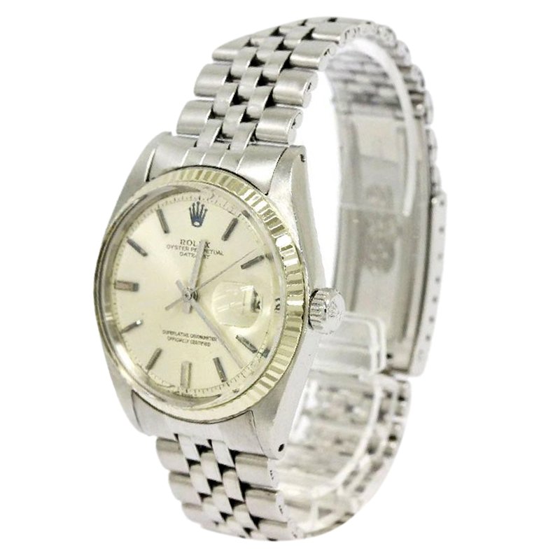 مملوكة مسبقًا ساعة يد رجالية رولكس ديتجاست ستانلس ستيل وذهب أصفر عيار 18 بيج فاتح 36مم