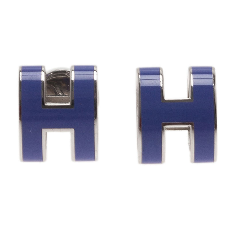 Hermes Pop H Blue Lacquer Earrings 6689 At Best Price Tlc Prevnext