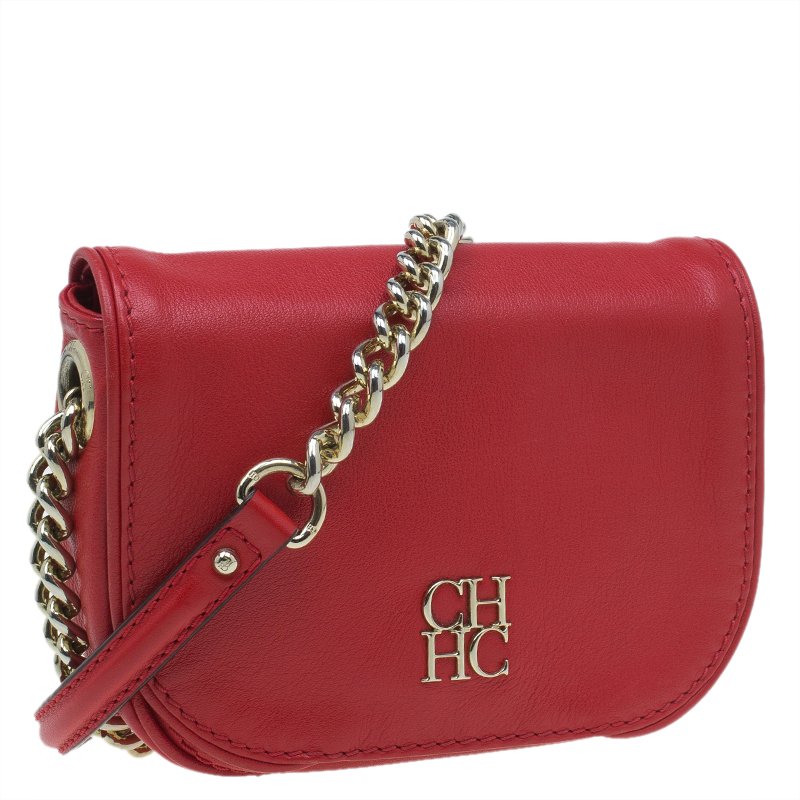 Carolina Herrera Red Leather Crossbody Bag - Buy & Sell - LC