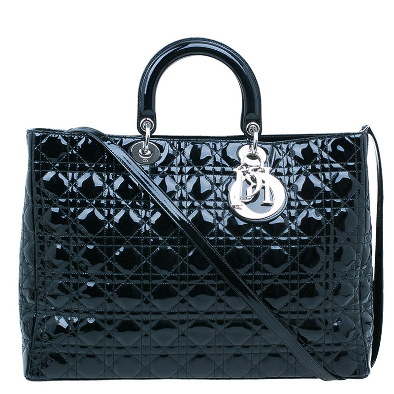 Dior Black Patent Leather Extra Large Lady Tote Bag 45337 Lady Dior Tote Bag Nextprev Prevnext