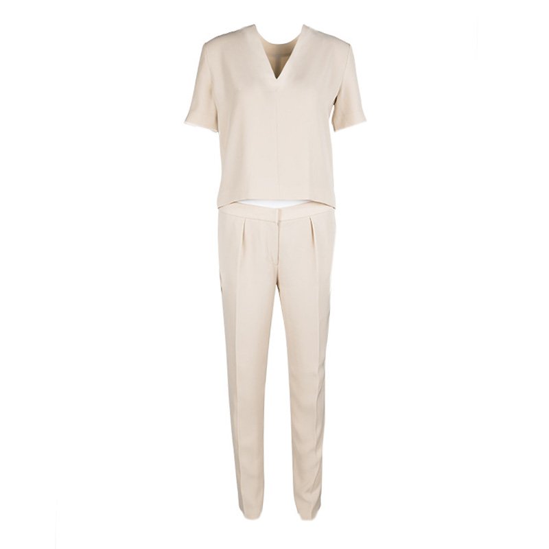 T By Alexander Wang Beige Crop Top and Trousers Set S