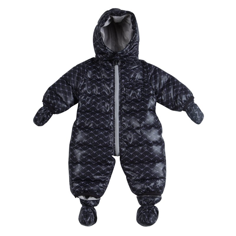 Armani Baby Logo Printed Hooded Snowsuit , Booties and Gloves Set 3 Months
