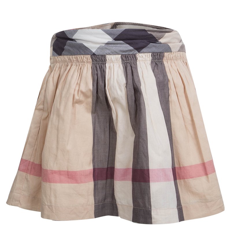 Burberry Novacheck Cotton Gathered Skirt 6 Yrs