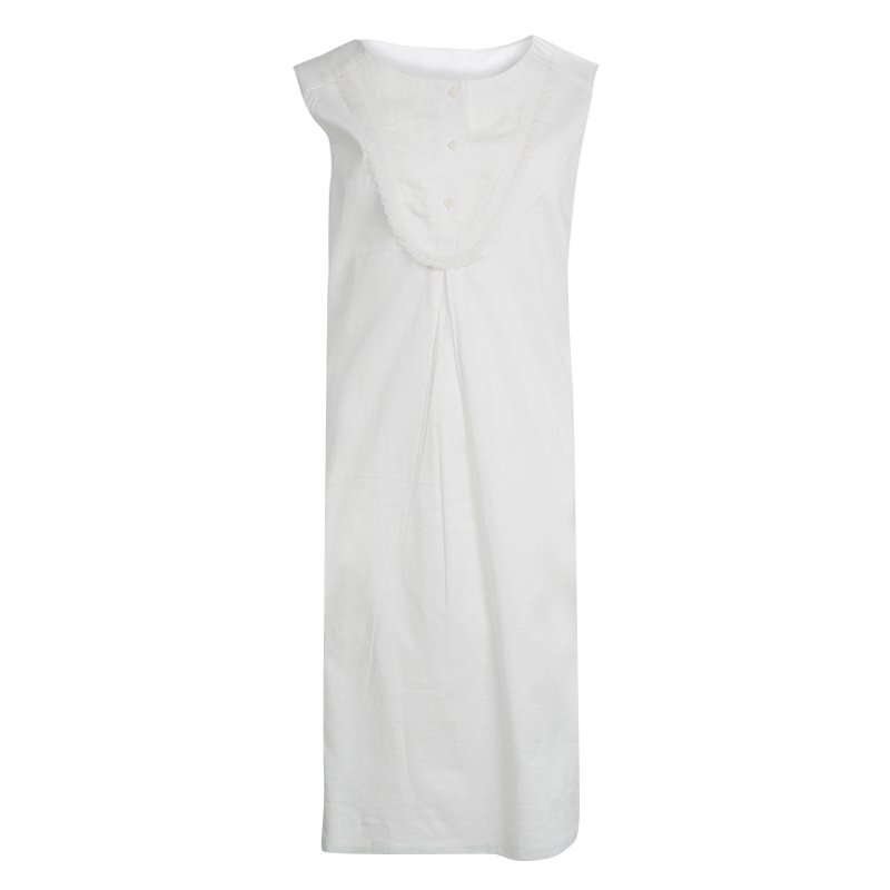 Pre Owned Chloe Cream Cotton Sleeveless Dress 12 Yrs