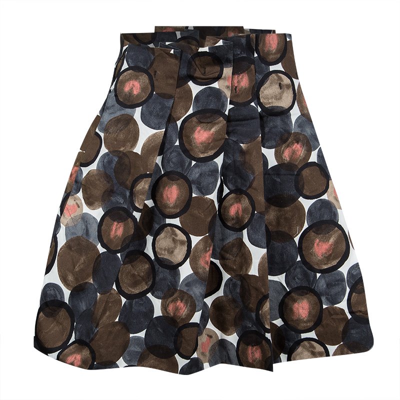 Pre Owned Christian Dior Multicolor Printed Cotton Pleated Skirt 8Yrs
