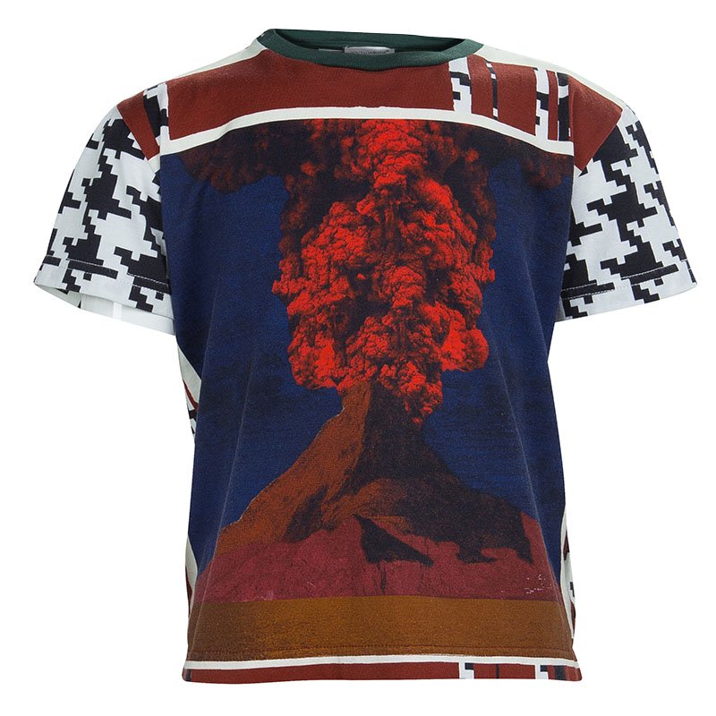 Pre Owned تي شيرت دولتشي أند غابانا فولكانو مطبوع متعدد الألوان برقبة مستديرة 6 سنوات