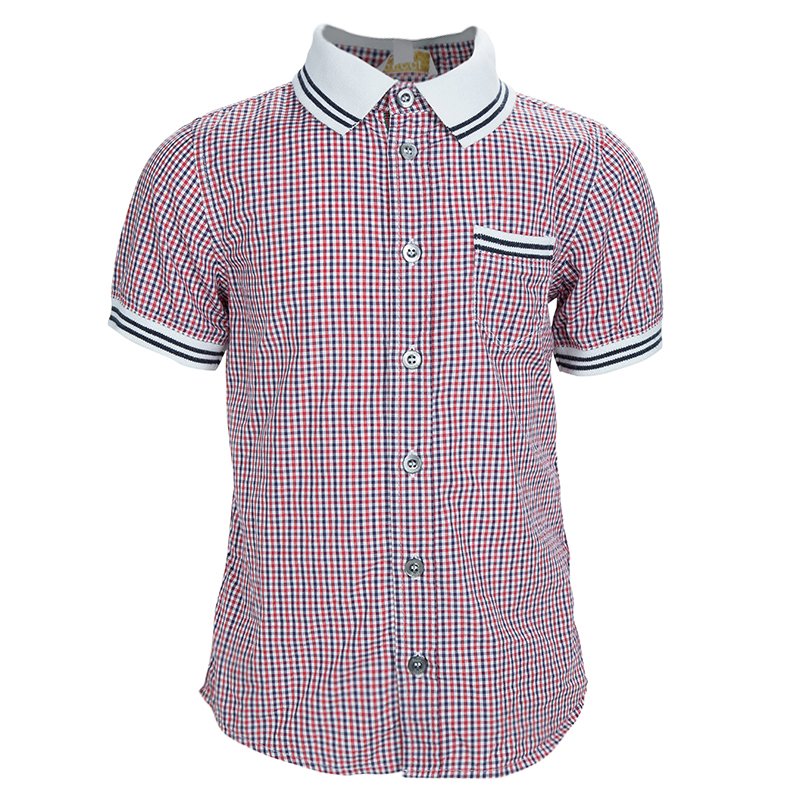 Gucci Multicolor Checked Cotton Buttondown Short Sleeve Shirt 6 Yrs