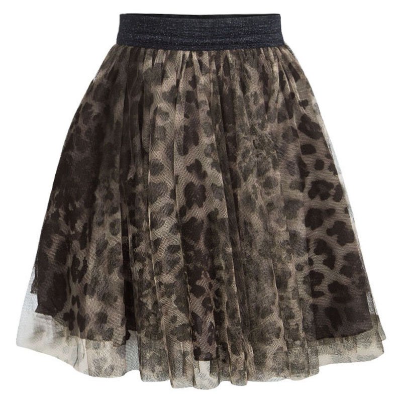 Jean Paul Gaultier Junior Animal Printed Mesh Layered Circular Skirt 6 Yrs