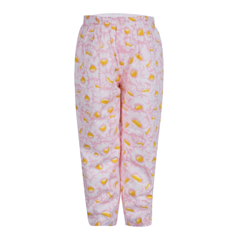 Pre Owned Kenzo Kids Pink Floral Print Cotton Pants 3 Yrs