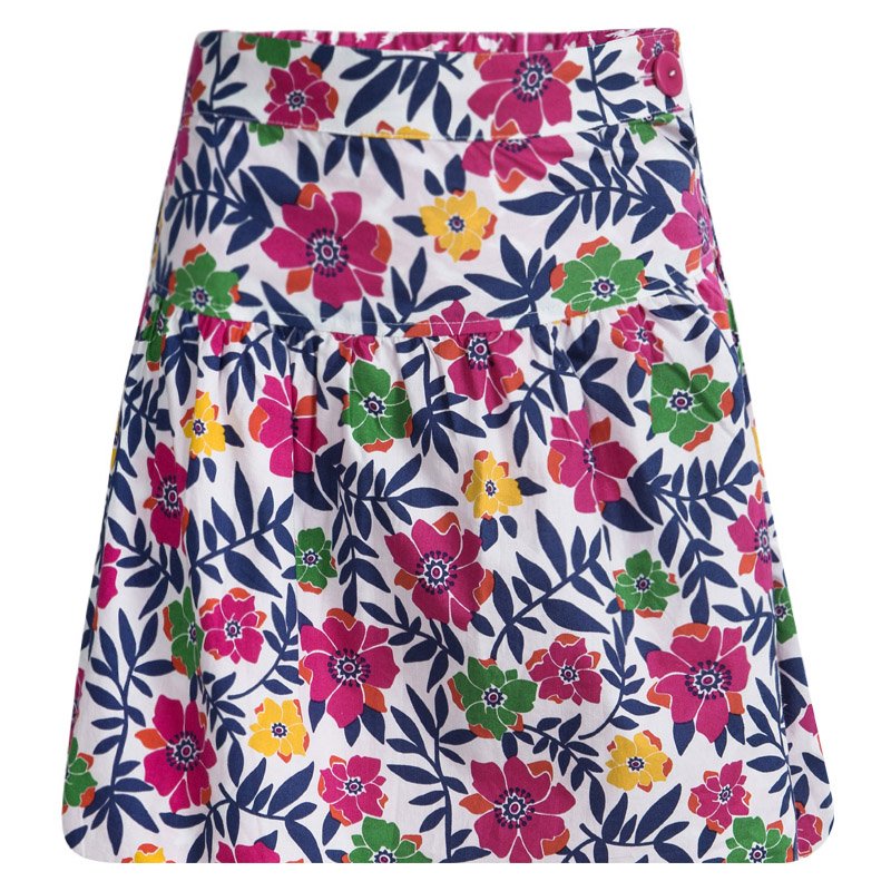 Kenzo Kids Multicolor Floral Printed Cotton Skirt 12 Yrs