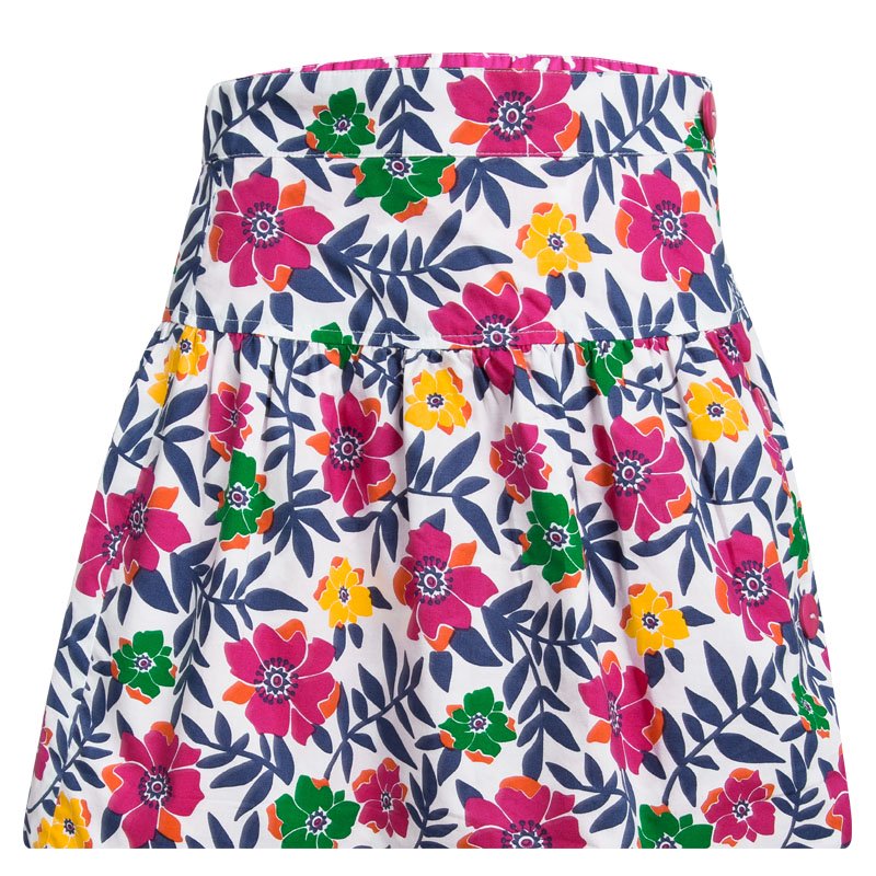 Kenzo Kids Multicolor Floral Printed Cotton Skirt 8 Yrs