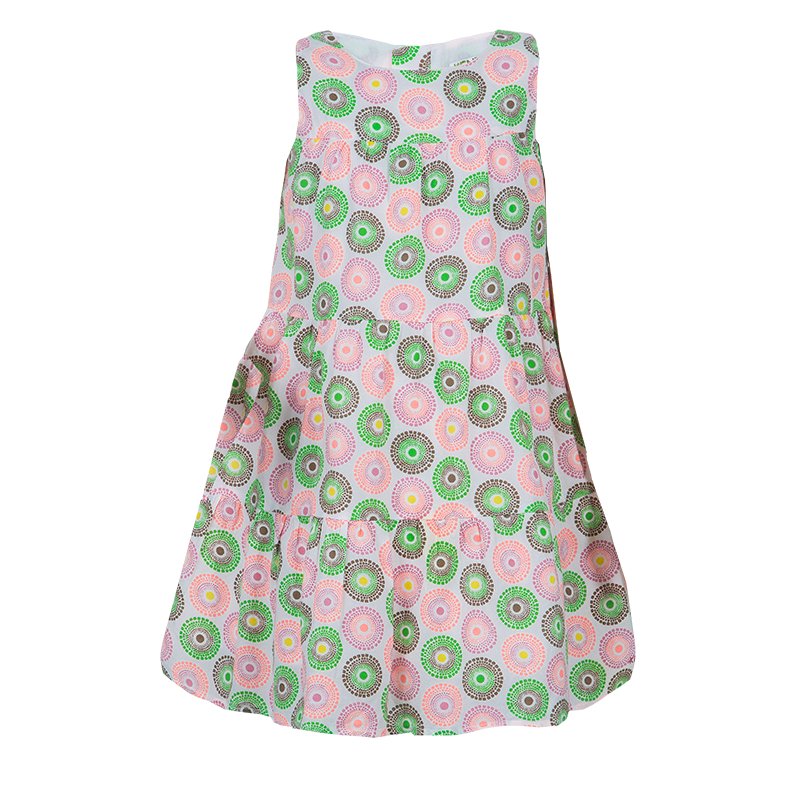Pre Owned فستان كينزو كيدز �طباعة نيون متعددة الألوان بلا أكمام 6 سنوات