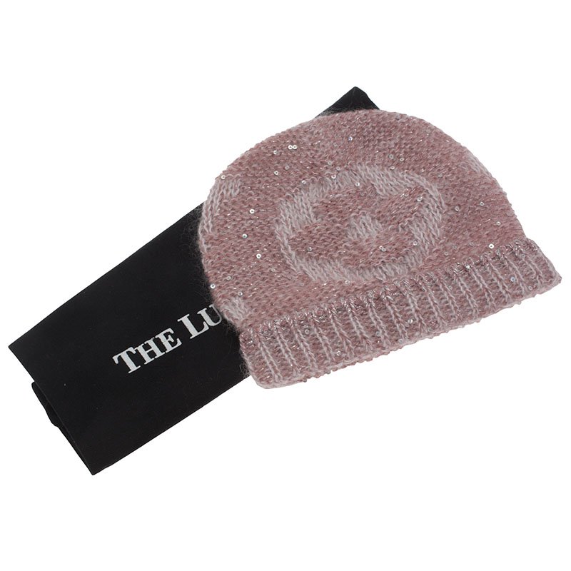 pink louis vuitton beanie