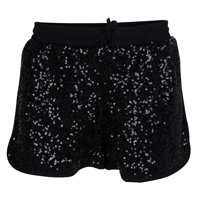 Little Marc Jacobs Black Sequin Embellished Shorts 12 Yrs