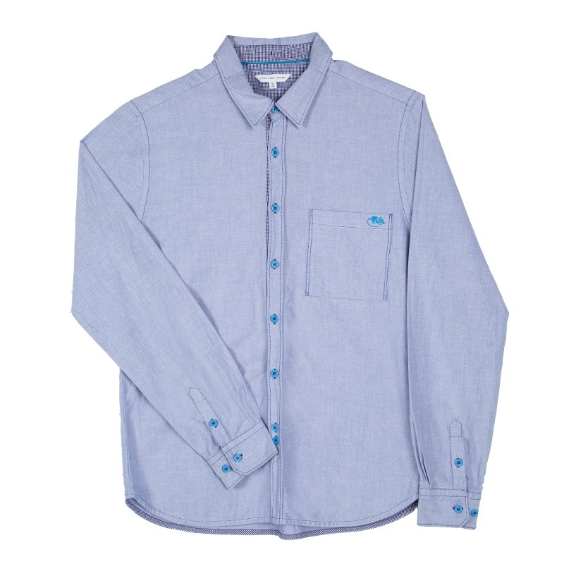 Little Marc Jacobs Blue Cotton Chambray Long Sleeve Button Front Shirt 12+ Yrs