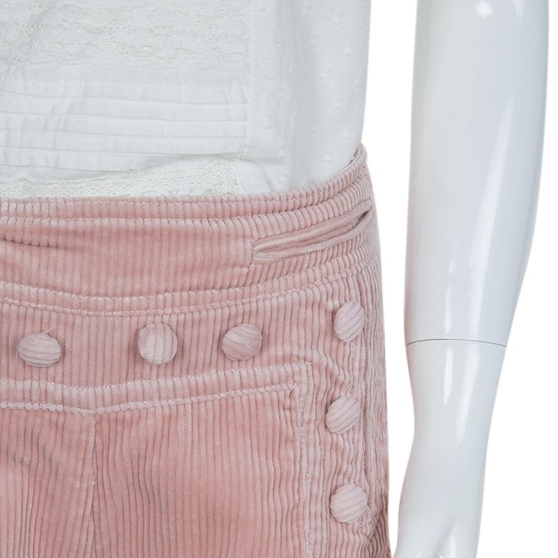 Pre Owned Little Marc Jacobs Pink Corduroy Sailor Pants 10 Yrs