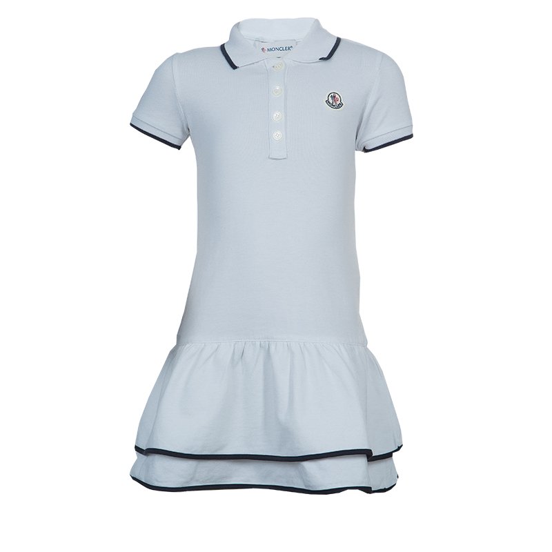 Pre Owned Moncler White Polo Knit Dress 4 Yrs