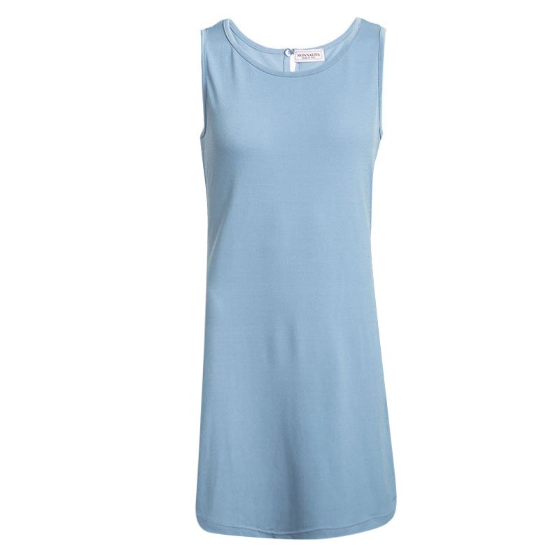 Monnalisa Pastel Blue Ruffle Back Detail Sleeveless Dress 10 Yrs