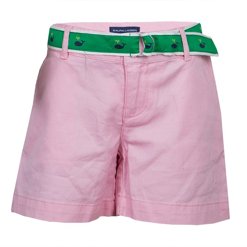 Pre Owned Ralph Lauren Pink Belted Cotton Shorts 10 Yrs