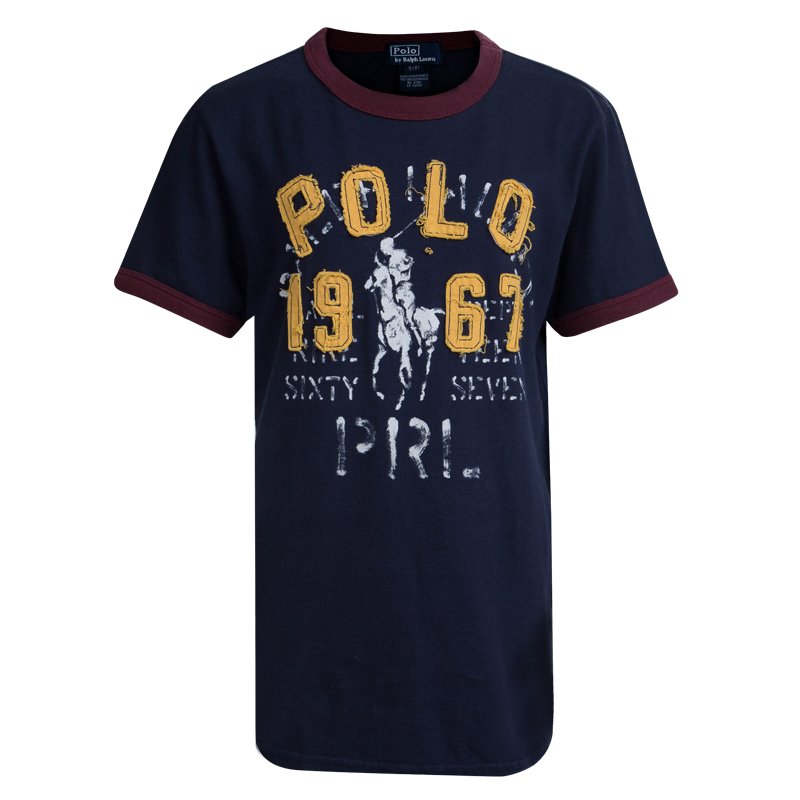 Polo By Ralph Lauren Navy Blue Crew Neck T-Shirt 8 Yrs