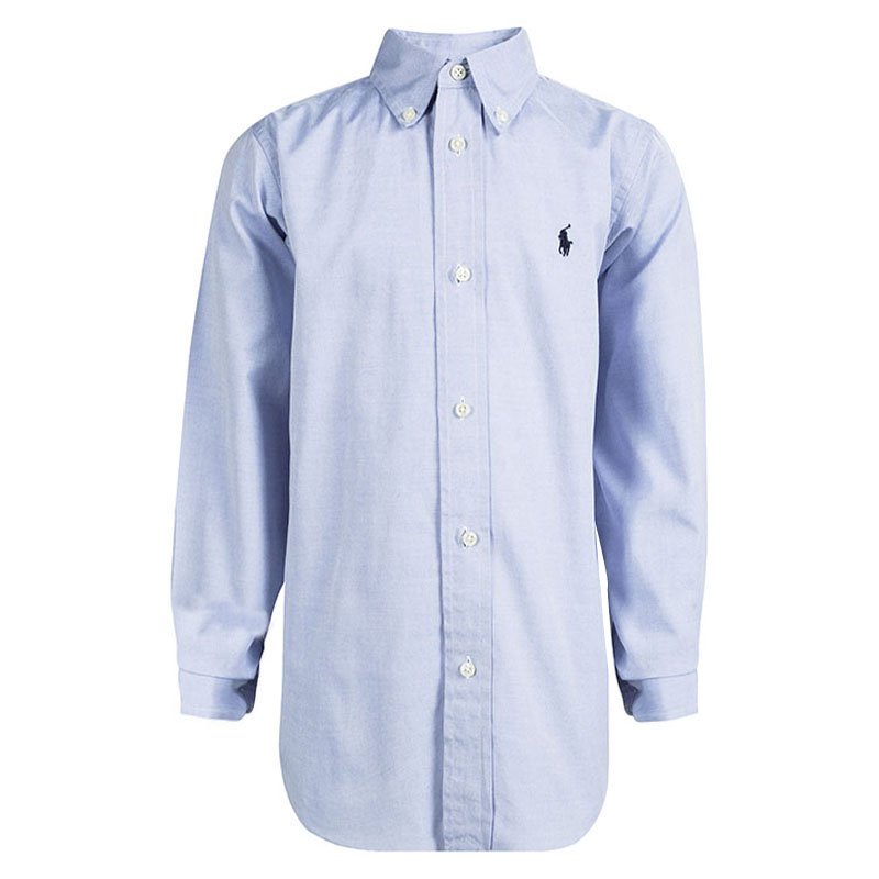 Pre Owned قميص رالف لورين أزرار أمامية أكمام طويلة قطن أزرق 7 سنوات