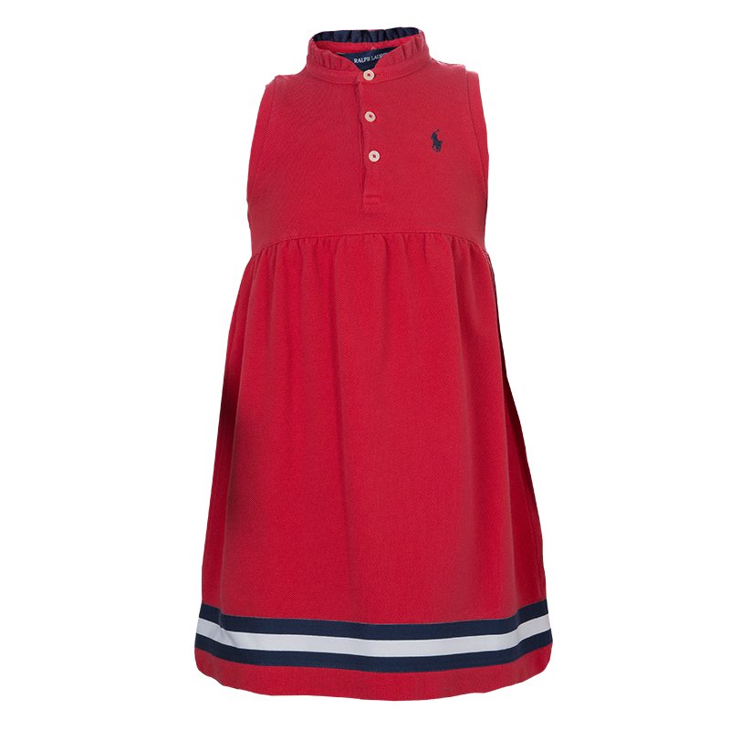Pre Owned Ralph Lauren Red Sleeveless T-Shirt Dress 4 Yrs